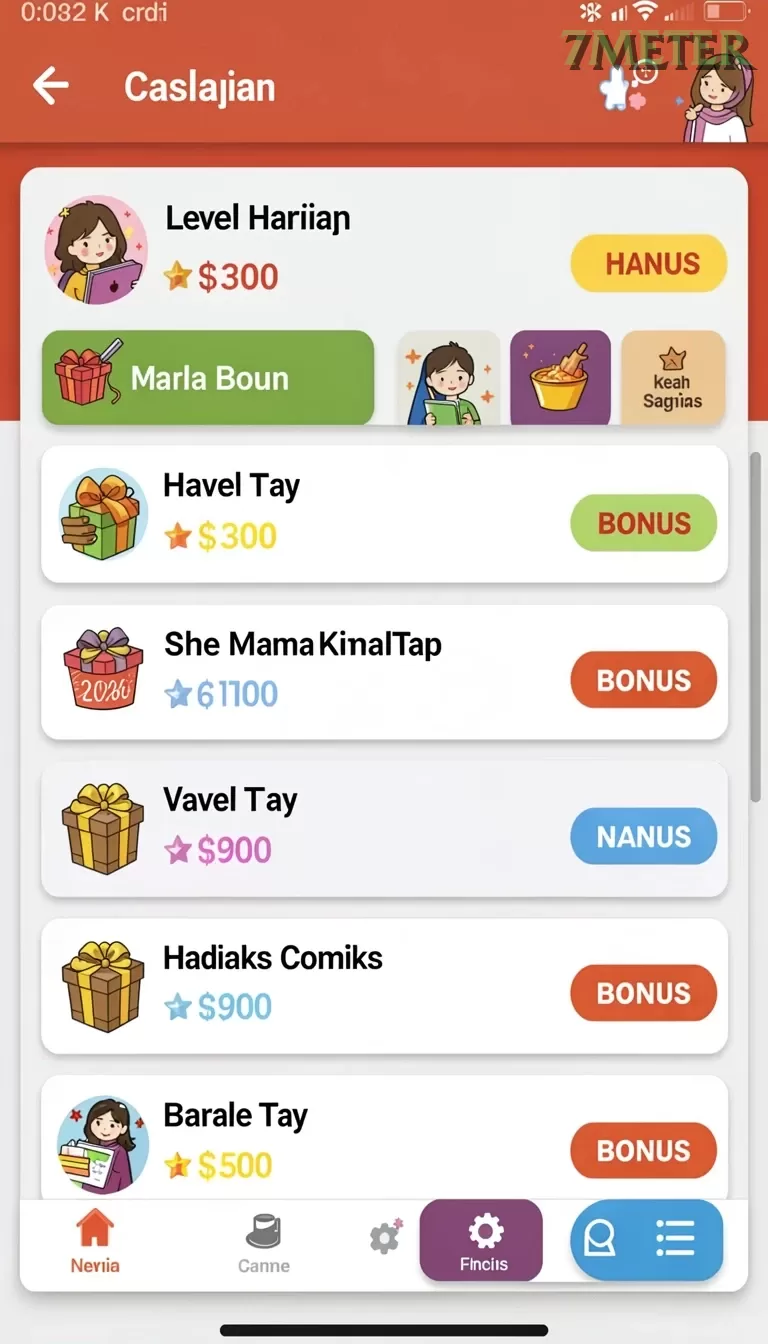 Cuplikan layar 98TOTO — menu navigasi